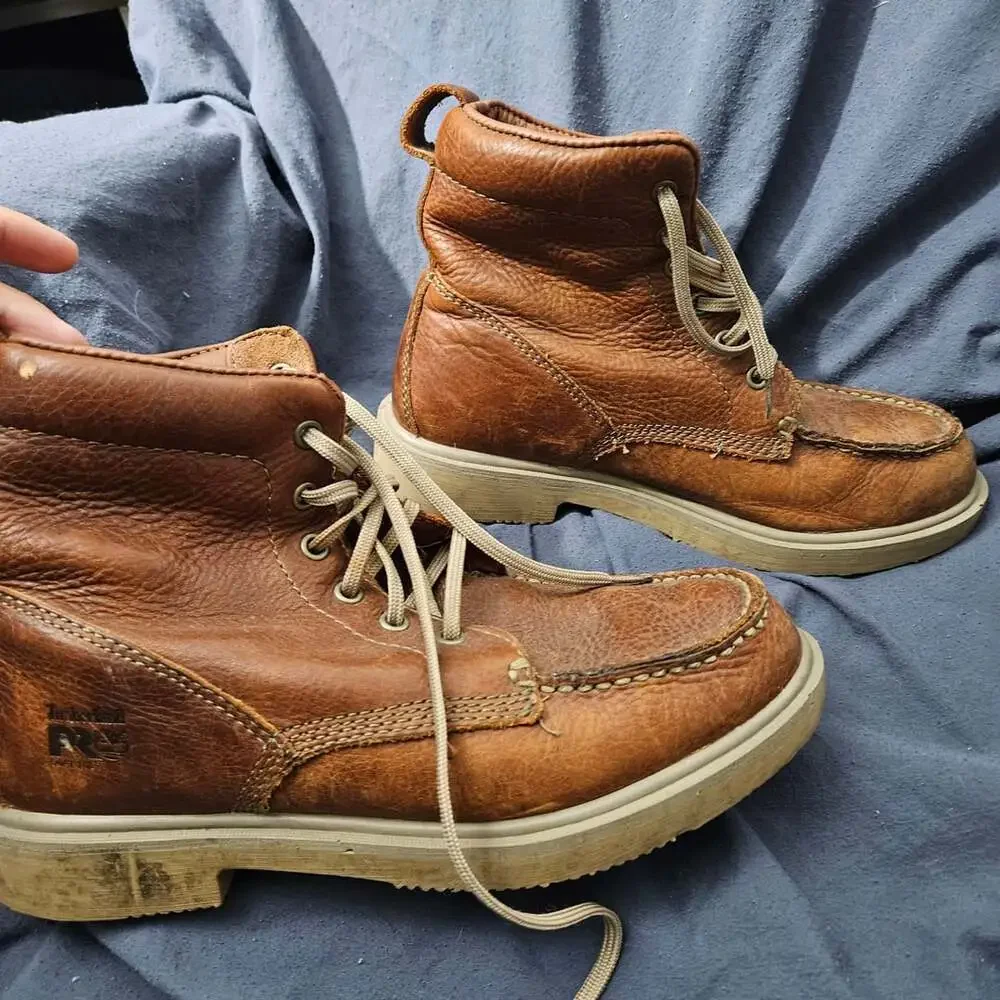 Timberland PRO Barstow Wedge Work Boots Brown Leather